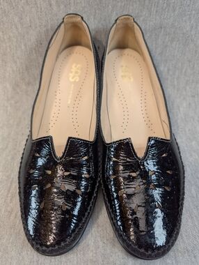 SAS Sonyo Patent Leather Low Heels Women's 7.5 Black Pumps